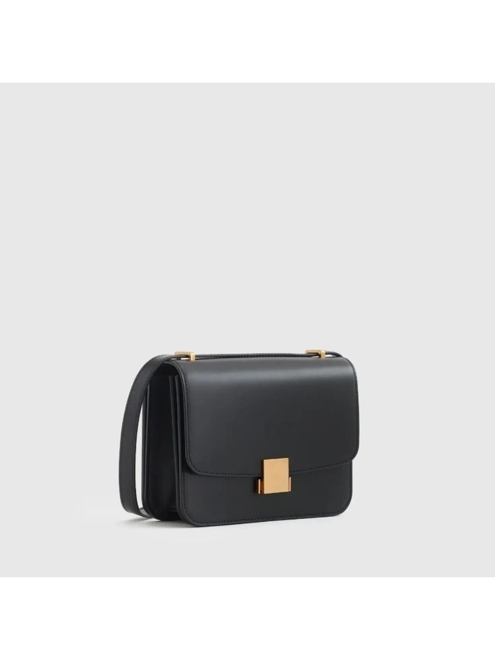 New Gorgeous. Our Italian Leather Black Box Shoulder Bag - Picture 3 of 7
